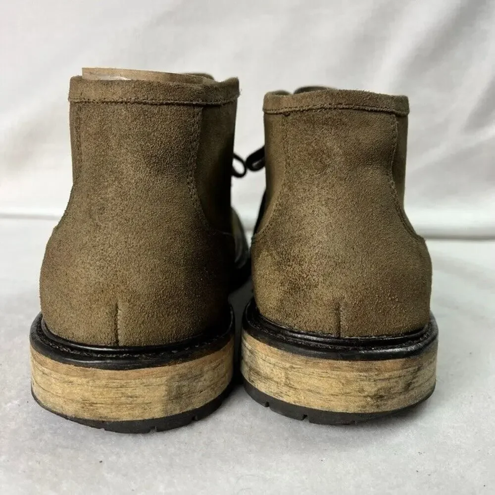 Andrew Marc Chukka Boots Mens 8 Brown Leather Round Toe Lace Up